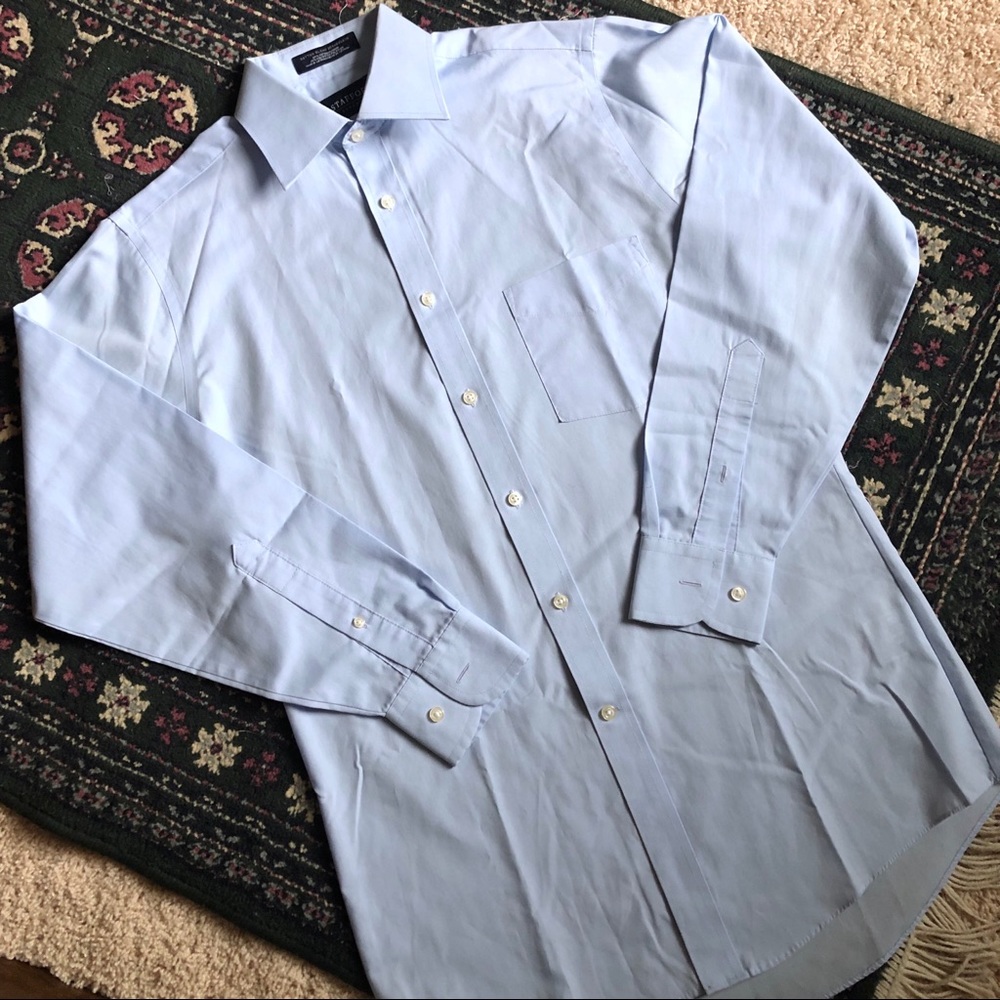 NWOT Stafford blue button down dress shirt - Picture 3 of 6
